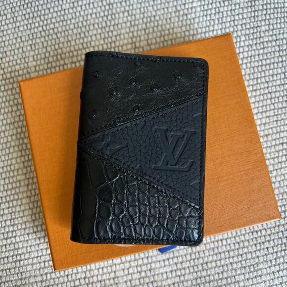 Louis Vuitton Empreinte Leather Alligator Ostrich Mens Pocket Organizer in Black - Picture 1 of 8